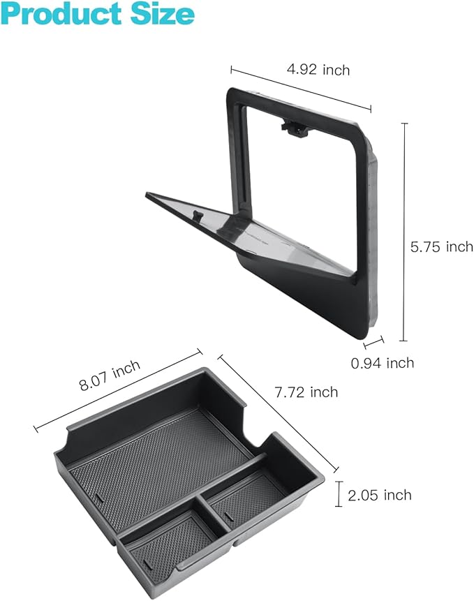 CDEFG 2Pcs for 2024 2025 2026 Lexus GX 550 Center Console Organizer Tray GX 550 Accessories Middle Console Tray Armrest Hidden Storage Box Arm Rest Secret Bin(Not for Cool Box)