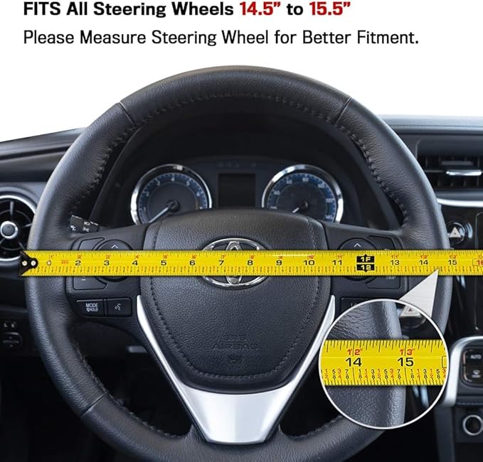 Motor Trend White Steering Wheel Cover - Dotted Comfort Polyester Grip on Stitched Synthetic Leather, White/Black