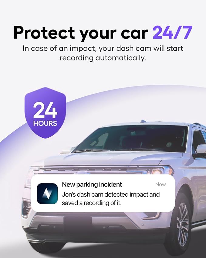 Nexar Pro Dash Camera for Cars | Compact Dash Cam Front and Inside View with Night Vision & 24/7 Parking Mode | Full HD Dashboard Camera with WiFi Wide Angle Views (128 GB)