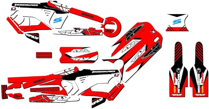 16eDRIVE Fly Racing Red Senge Graphics Kit Compatible with Stacyc