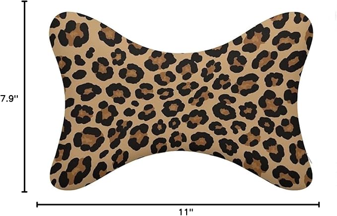 Car Neck Pillow 2 Pieces Travel Pillow Compatible with Wild Cheetah Leopard Print for Head Rest Neck Support Head Cushion Support for Car Seat Airplanes Sleeping