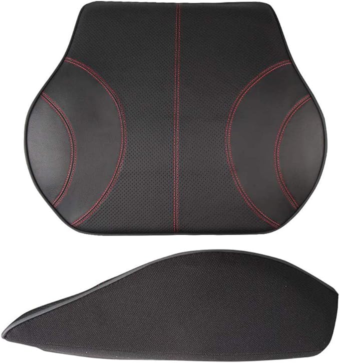 PU Soft Leather Lumbar Cushion,Car Seat Lower Back Support Pillow with Soft Memory Foam,Comfortable for Car Driving & Home Office Computer Chairs Back Pain Relief Corrects Posture