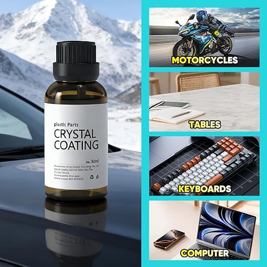 Crystal Coating for Car Plastic Parts - Plastic Trim Restorer to Restore Faded Surfaces - Long Lasting Shine, Easy Wipe-On for Dashboard, Door Panels & Exterior Trim (3)