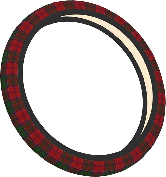 Thickened Elastic Steering Wheel Cover, Grant Clan Tartan Plaid Pattern Ultra, Soft, Breathable, Fit for Cars, SUVs, Trucks, Stylish Comfortable Grip