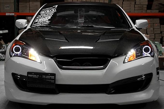iJDMTOY Frosted Surface 6000K Xenon White SMD LED Angel Eyes Halo Ring Kit Compatible with 2010-2016 Hyundai Genesis Coupe, 2010-2015 Kia Optima K5