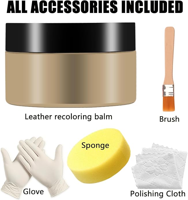 Leather Recoloring Balm, Leather & Vinyl Color Restorer Conditioner – Repairs Faded & Scratched Leather Color