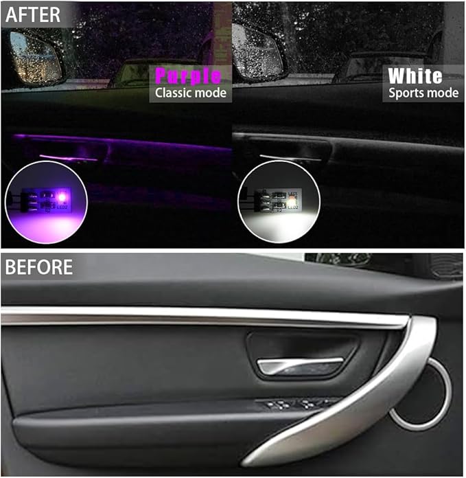 NJSBYL 4PCS LED Door Handle Circuit Board Replacement for B-MW 3 4 5 Series X1 M4 Gran Turismo Touring Sedan Convertible Coupe F10 F30 F31 F32 F33 F34 F36 F48 F82 F83 Purple-White Ambient Lighting