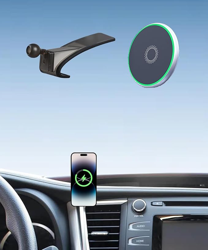 Car Phone Holder for Toyota Highlander 2014 2015 2016 2017 2018 2019 Accessories 15W Fast Wireless Charger Adjustable Air Vent Cell Phone Mount Hands-Free 360 Degree Rotation