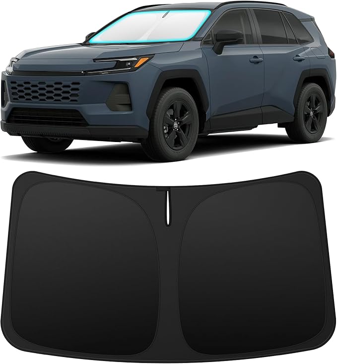 INSAUTO Custom Fit Windshield Sun Shade Accessories for Toyota RAV4 2019-2025 2026, Foldable Front Window Sunshade, UV & Heat Reflector, Keeps Interior Cool, Includes Storage Bag