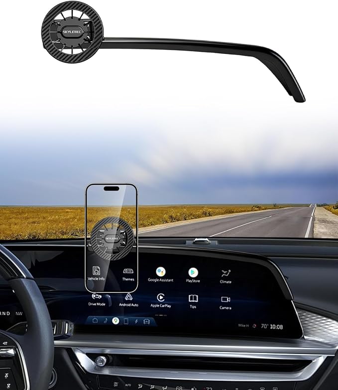 Magnetic Phone Mount for Cadillac Lyriq 2023-2025 Accessories, XT4 2024 2025, CT5 2025, Optiq 2025, 33-Inch Screen Fixed Clip, Cell Phone Base Automobile Cradles Magnets Phone Holder for MagSafe