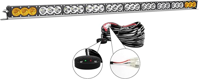 Willpower 54 inch LED Light Bar Single Row Dual Color 300W Off Road Light Bar White Amber Combo LED Work Light Truck UTV 4x4 Cars SUVs ATVs Boats Fog Driving Light with Wiring Harness kit