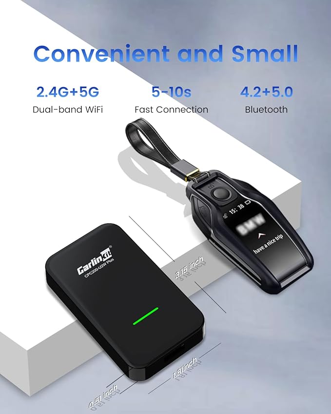 Carlinkit 3.0 Wireless CarPlay Adapter USB for Factory Wired CarPlay Cars (Model Year: 2015 to 2026), Wireless CarPlay Dongle Convert Wired to Wireless CarPlay