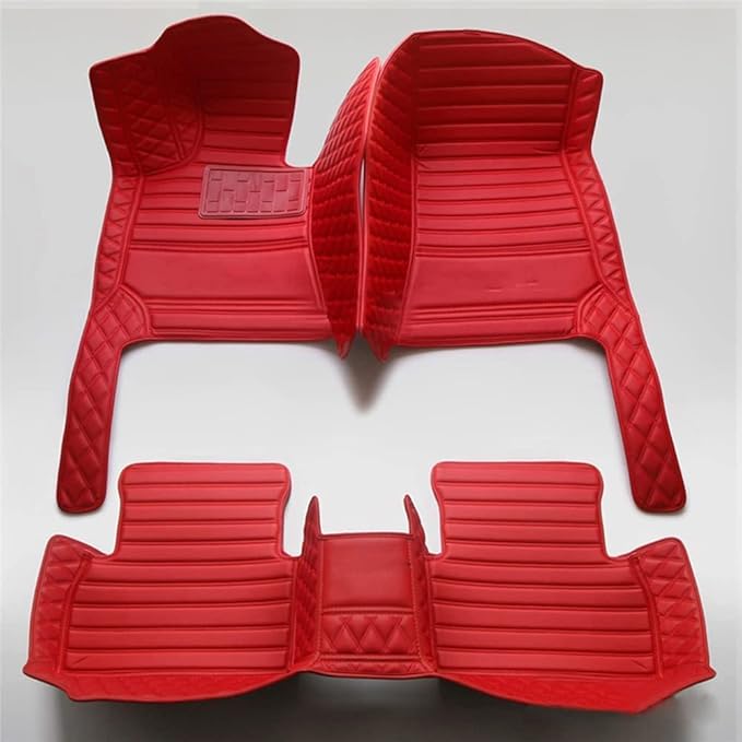Car Floor Mats Automotive Floor Mats Vehicle Specific All Weather Protection Custom Compatible with Most of 98% Cars SUVs (Red and Red)
