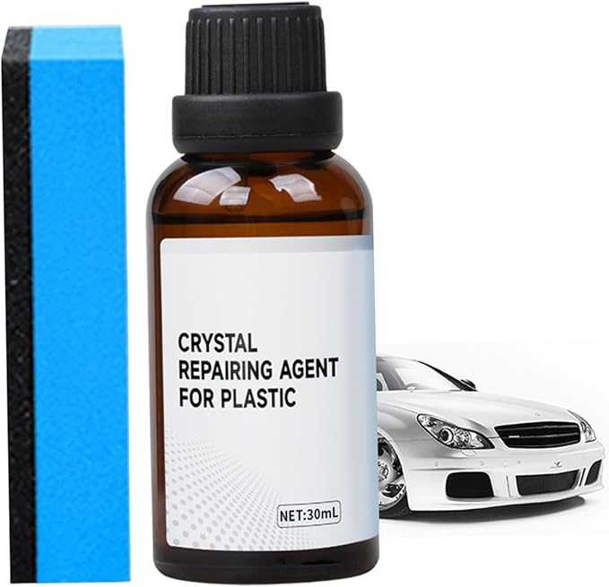 Plastic Parts Crystal Coating, 30ml Car Plastic Plating Refurbishing Agent with Sponge, Great Gloss Protection Car Trim Restorer for Interior or Exterior