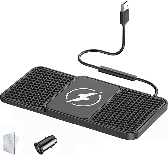 Wireless Car Charger Pad for BMW 5er F10 F11 F18 F90 G30 G31 G38, Phone Cordless Charging Mat Center Console Non-Slip 20W Fast Wireless Type-C/USB,B 30cm Cable USB Plug-Normal
