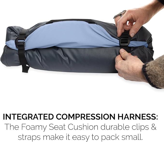 HEST Foamy Seat Cushion - Designed for Camping, Airplane Flights, Car Seats, and Office Chairs - Premium Comfort and Support on Any Surface - Temperature Resilient Foam - Waterproof Bottom