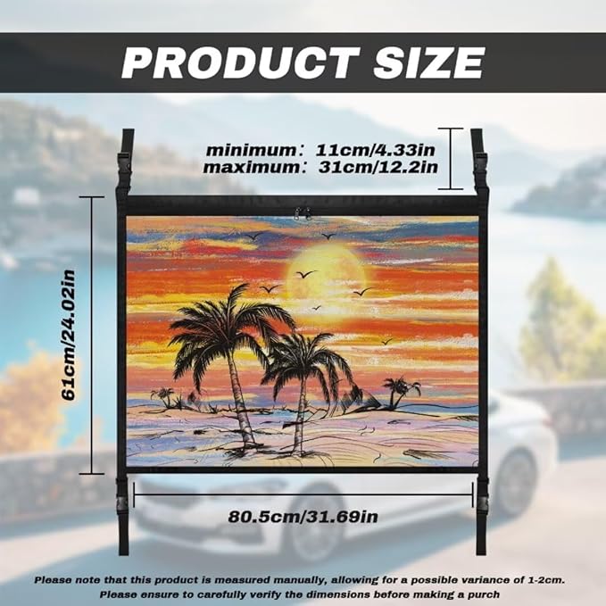 Sunrise Tree Car Roof Storage Bag Hanging Car Storage Bag All Car Storage Organizers Large Capacity Can Hold Mobile Phone, Wallet