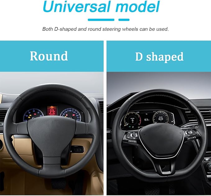 Bling Car Steering Wheel Cover, 15 Inch Crystal Rhinestones Elastic Stretch Breathable Vehicle Steering Wheel Protector for Women Girls, Universal Auto Interior Accessories (Black Beige)