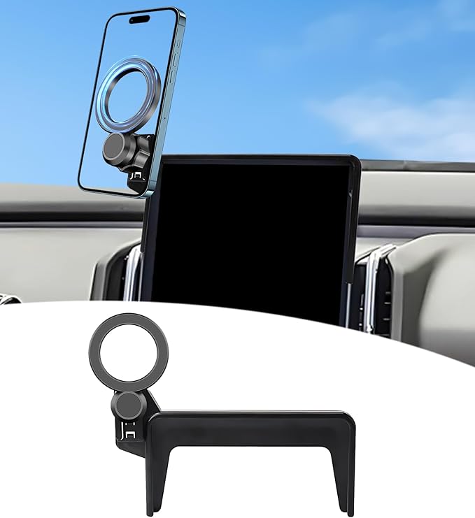 Magnetic Car Phone Mount for 2025 2026 Volvo EX30 Accessories, for MagSafe Strong Magnets Cell Phone Holder 12.3-Inch Screen Cradles, with Portable Phone Gripper 360° Rotation