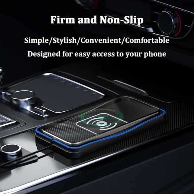 Wireless Car Charger Pad for Porsche Macan 2015-2026, Type-C/USB 20W Car Wireless Charger Non-Slip Phone Charging Pad Car Accessories,A 30cm Cable Type-C Plug