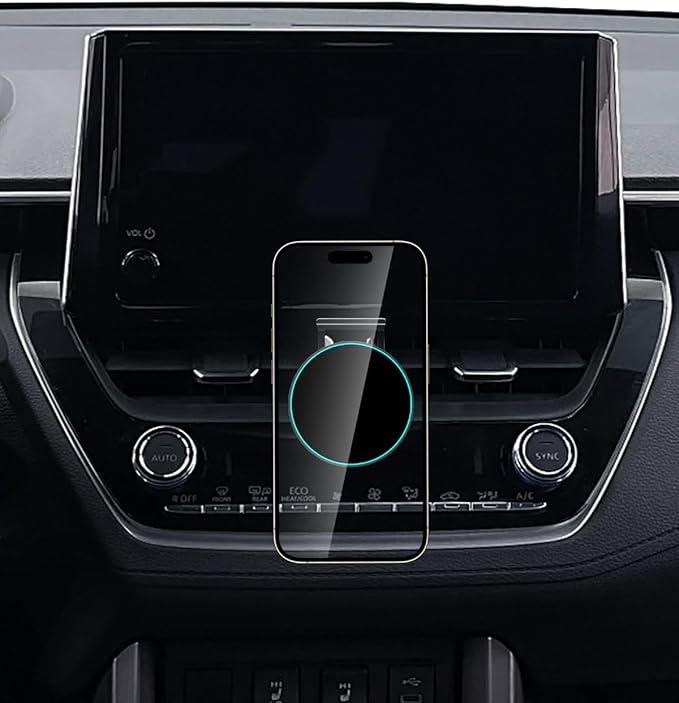 Phone Holder for Toyota Corolla 2020-2025/Corolla Cross Hybrid Hatchback 2022-2025 Accessories Car Magnetic Phone Mount Compatible with MagSafe, Strong Magnets Fast Wireless Charger Cell Phone Base