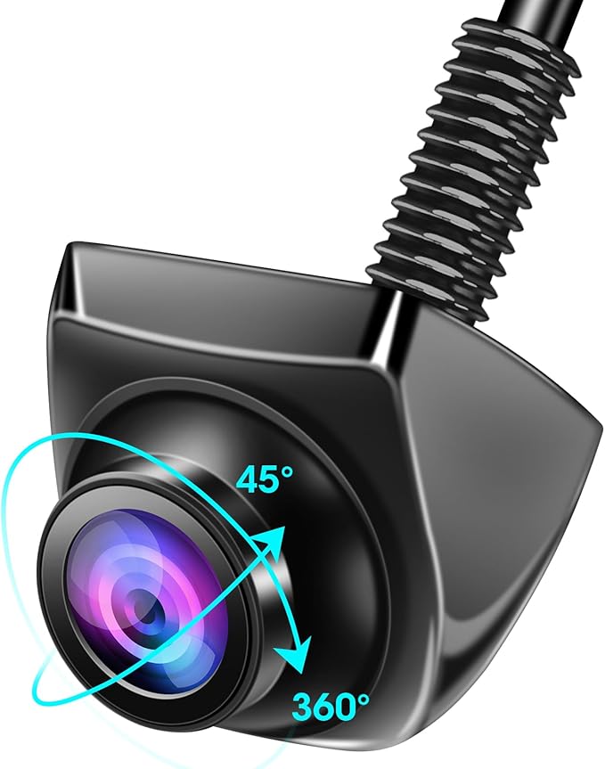 【360°Rotatable】 AHD 1080P Backup Camera for Car Super Night Vision 170° Wide Angle Reverse Camera IP69 Waterproof Back Up Camera for Cars Front Rear View Camera w Parking Assist