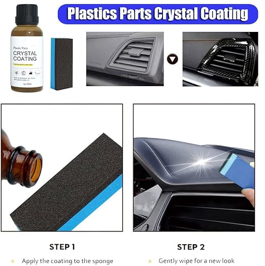 Crystal Coating for Car, Plastic Parts Refresher, Great Gloss Protection (3PCS)