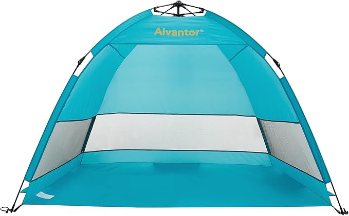 Alvantor® Beach Tent Beach Umbrella Outdoor Sun Shelter Cabana Automatic Instant Pop-Up UPF 50+ Portable Beach Shade Camping Fishing Hiking Canopy Easy Set Up Light Weight Windproof for 2-3 Person