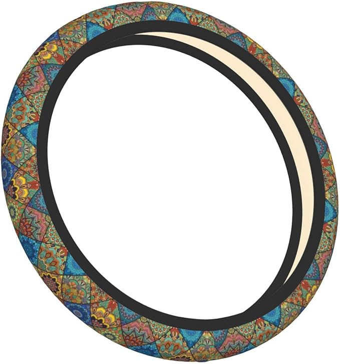 Boho Mandala Auto Car Steering Wheel Cover Universal 15 Inch Neoprene Interior Decor Protection Accessories