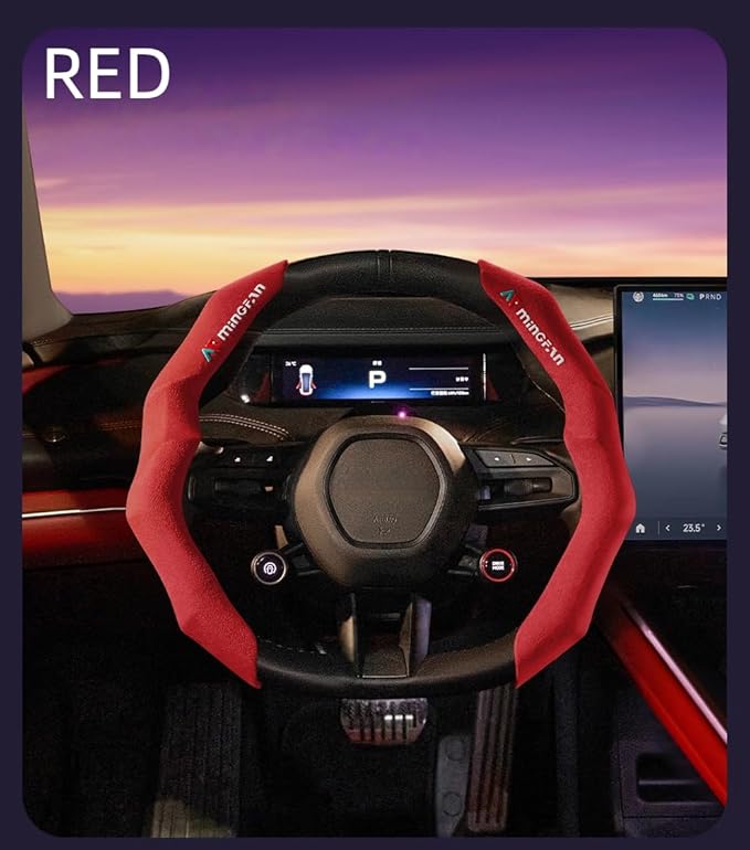 Microsuede Steering Wheel Cover, Easy Slip-On Design & Non-Slip Inner Grid, Universal Fit for Cars, Luxury Soft Touch & Secure Grip