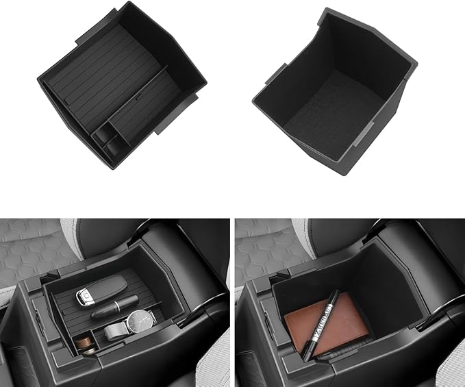 LUWU for 2025 2026 Subaru Forester Accessories Compatible with Forester Base/Premium/Sport/Limited/Touring 2025 2026 Armrest Console Secondary Storage Box Insert Tray ABS Material Black 2-Pack