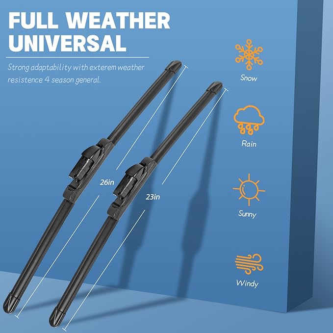MIKKUPPA 26"+23"+12" Windshield Wiper Blades, Replacement for Mercedes-Benz 2013-2016 GL350 GL450, 2012-2015 ML350 ML550 ML63 - Top Lock 19MM Front Wipers and Rear (Pack of 3)
