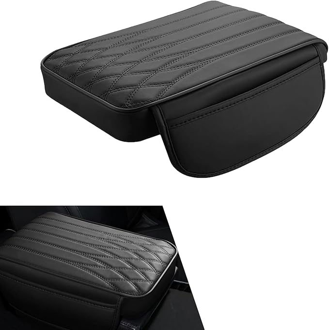 Car Center Console Cover, Car Armrest Cushion, Car Arm Rest Cover Pad, Car Center Console Cushion Pad, Middle Console Cover, Car Accessories, Universal for Most Cars (Black #1 PC)