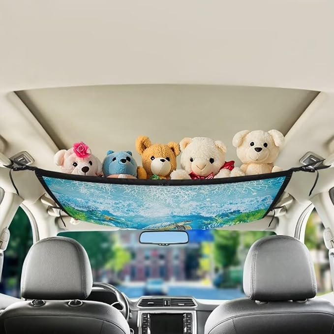 Turtle Grass Car Roof Storage Bag Car Roof Seat Organizer Premium Car Seat Organizer One-Size-Fits Car Travel Accessories