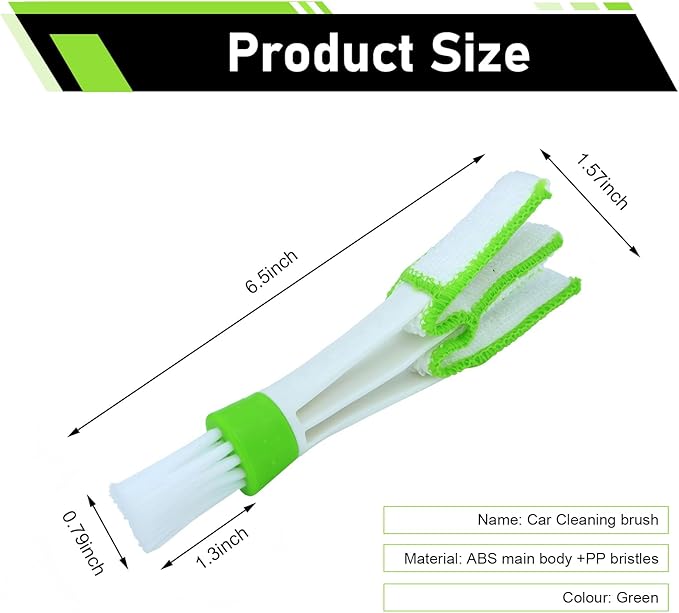 3 PCS Mini Duster for Car Air Vent, 3 Arms Small Duster Vent Cleaner, Blinds Cleaner Dusting Tool, Universal Cleaning Tools for Blinds, Keyboards, Fans (Green)