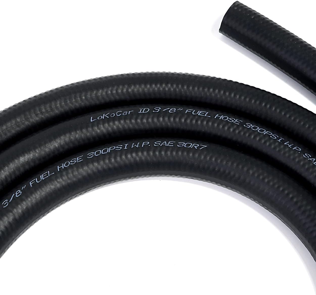 LokoCar Rubber Fuel Hose Line Push Lock 3/8" ID SAE 30R7 NBR 10ft 300PSI Black