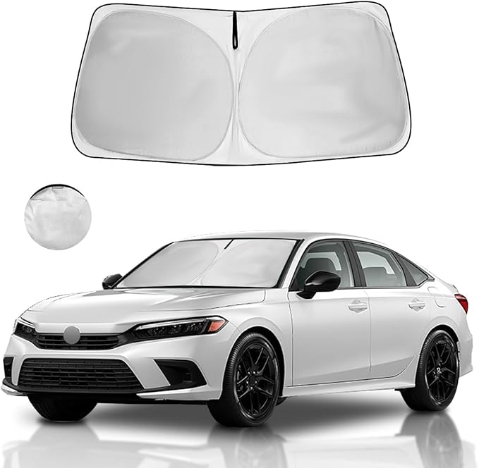 Windshield Sun Shade for Honda Civic Window Sunshade 2022 2023 2024 2025 2026 Accessories Front Window Shade Sun Visor Sunshade Windshield Cover 4 Layers Foldable Blocks UV Rays Keep Car Cooler