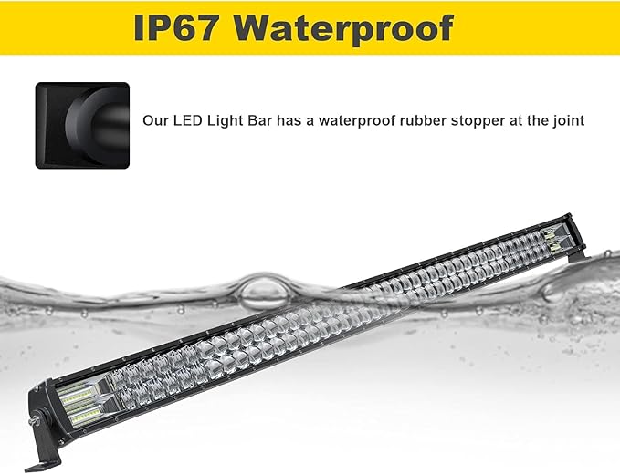 5D 52'' inch Straight LED Light Bar + 4'' inch White/Amber Yellow LED Pods Strobe Light Driving Fog Light Spot Flood Combo Beam Offroad Lighting with Switch Wiring Harness for Truck Pickup ATV
