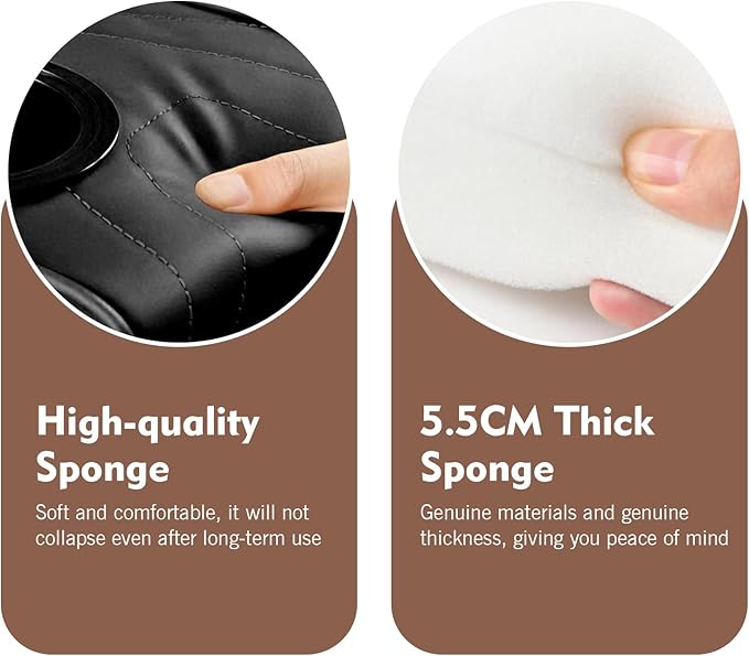 Car Center Console Leather Armrest Increase Cushion, MultiFunctional Armrest Box Pad with Dual Cup Holder, Tissue Box, Side Card Holder, Universal for Most Cars, SUVs, Trucks (Black)