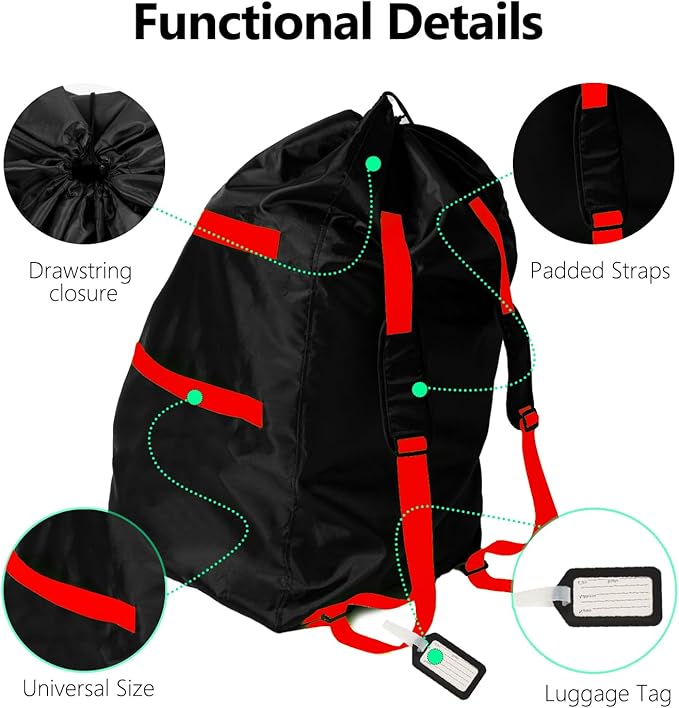elaia Car Seat Travel Bag for Airplane, Waterproof Carseat Travel Bag with Handles Fits Doona, Graco, Evenflo Infant Carriers & Booster Seats, Perfect for Air Travel, Family Vacations with Infants