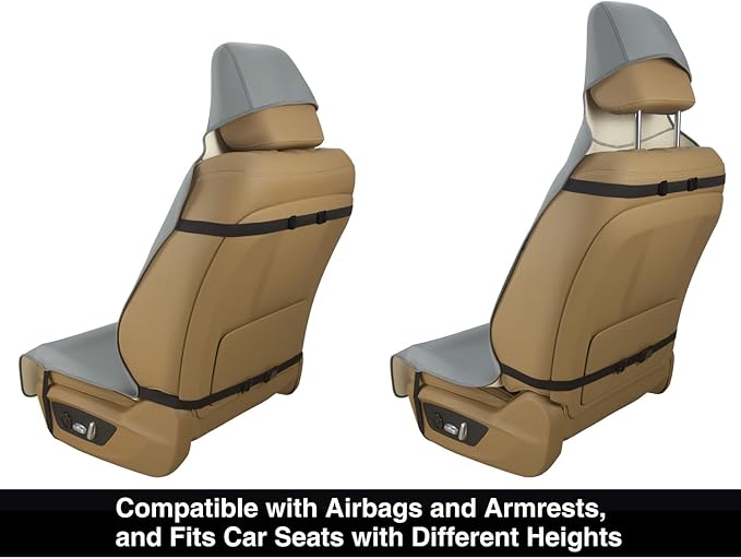 Waterproof Neoprene Car Seat Cover, Sweatproof Non-Slip Seat Protector, Universal Fit for Front Bucket or Rear Bench Seat of Cars, SUVs, Vans, Trucks, Compatible with Airbags and Armrests