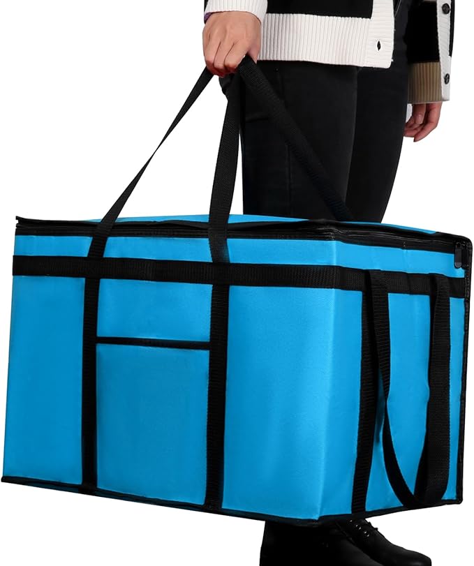 XXXL Insulated Food Delivery Bag Cooler Bags Keep Food Warm Catering Therma for doordash Catering Cooler Bags Keep Food Warm Catering Therma Catering Shopper hot Blue Blue…