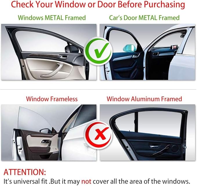 Aokway Side Window Sunshade Sun Shade for Car Window Double Thickness Auto Windshield Sunshades Curtain Universal Fit for Driver for Baby UV Protection (Front Side 2pcs)