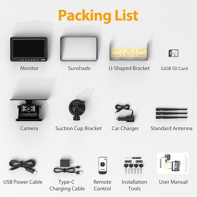 Wireless Backup Camera for Truck Magnetic Solar 1 Mins DIY Installation RV Backup Camera HD 7" 1080P Rear View Camera with 4 Channels DVR Recording 18 LED IR Night Vision for Car,Van,SUV,Trailer