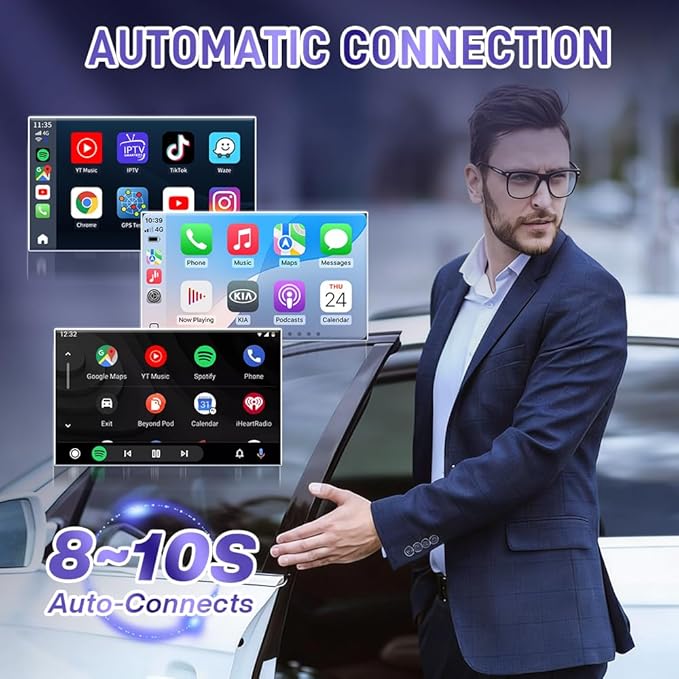 Wireless CarPlay Adapter CarlinKit 3 in 1 Ai Box Only for Wired CarPlay Touch Screen Cars, Support Android 13.0 System Wireless CarPlay Android Auto YouTube Netflix GPS+Glonass - CPC200-Tbox LED
