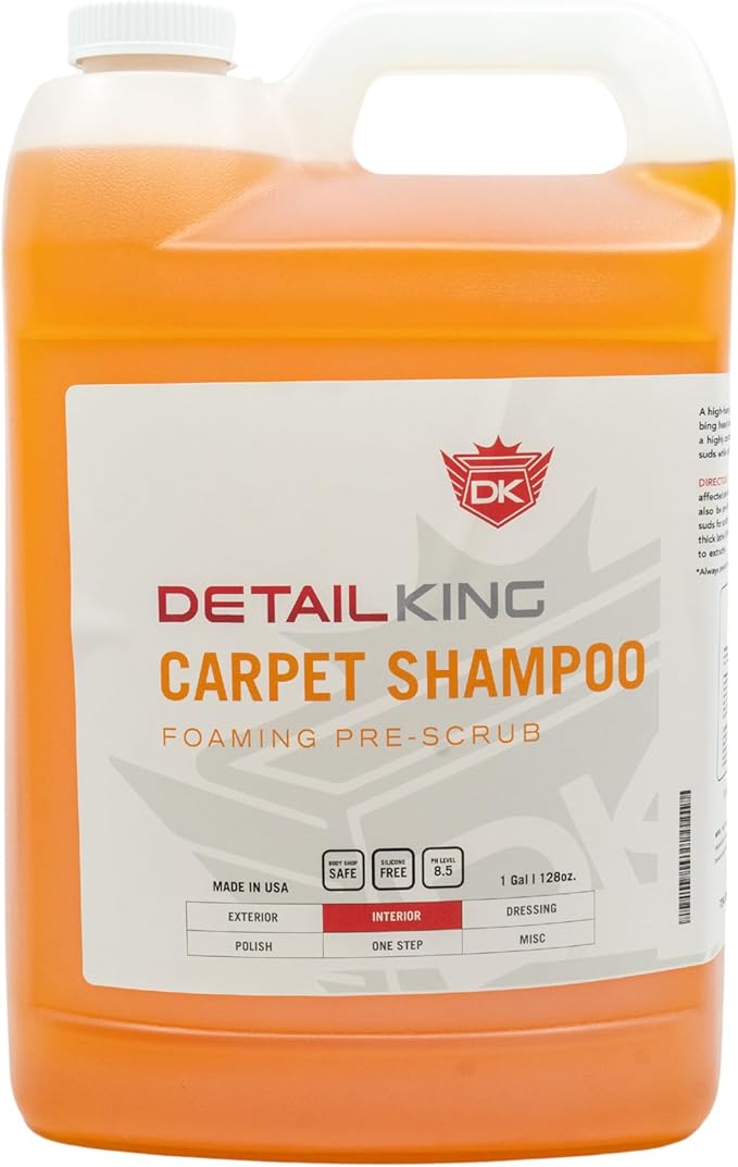 Detail King Automotive Carpet Shampoo & Car Upholstery Cleaner - Auto Detailing Carpet Cleaner for Car Interior - Gallon