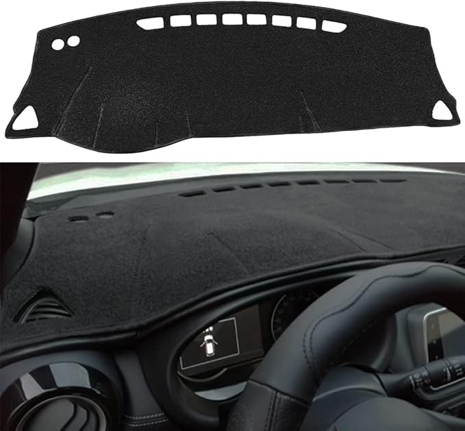 Yiz Dash Cover Mat Custom Fit for Nissan Kicks/Kicks E Power Dashboard Pad Carpet (Black) Z14