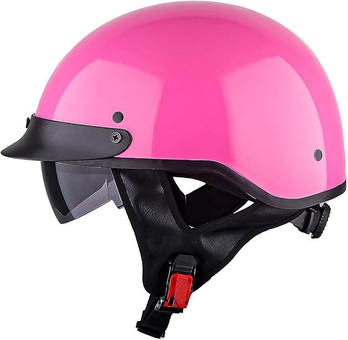 1Storm Motorcycle Half Face Helmet Mopeds Scooter Pilot with Retractable Inner Smoked Visor