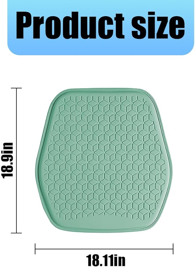 Gel Car Seat Cushion, Non-Slip & Comfortable Automotive Chair Protector Pad for Driving, Breathable Vehicle Interior Mat Cover Accessories, Universal for SUV Sedan Truck (Green)