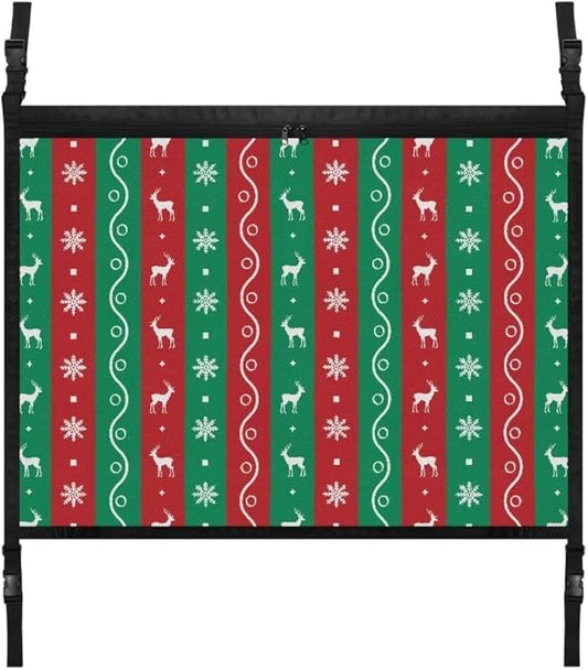 Deer Snowflake Print Auto Seat Storage Hanging Bag Multi-Purpose Seat Organizer for Vehicle Passenger Seat Organization and Storage One Size